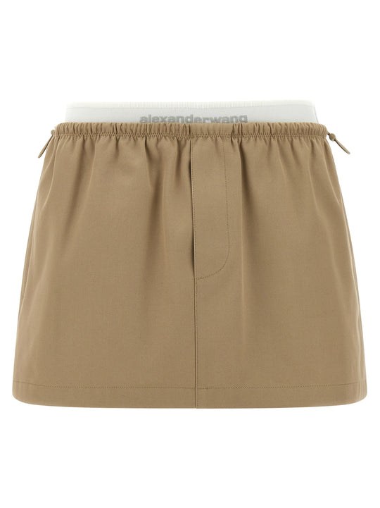 Double Layer Waist Skirt Skirts Beige
