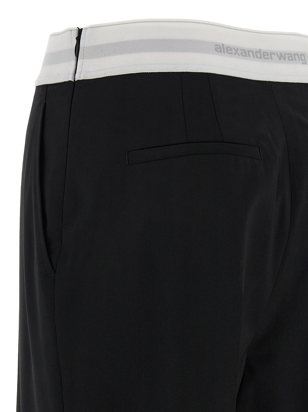 Alexander Wang Logo Elastic Pants - White/Black | 9720a7567ec1d5232883fd6be02b0808df9f2786
