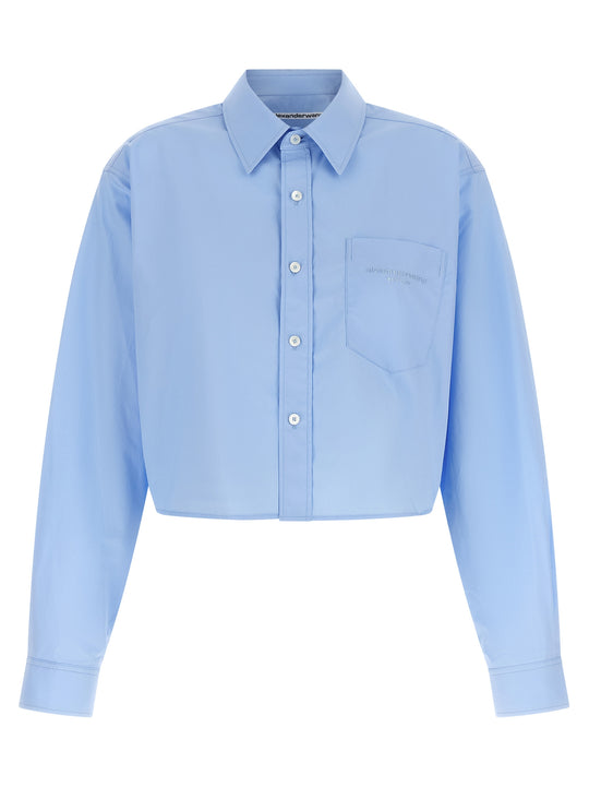 Cropped Shirt Shirt And Blouse Light Blue