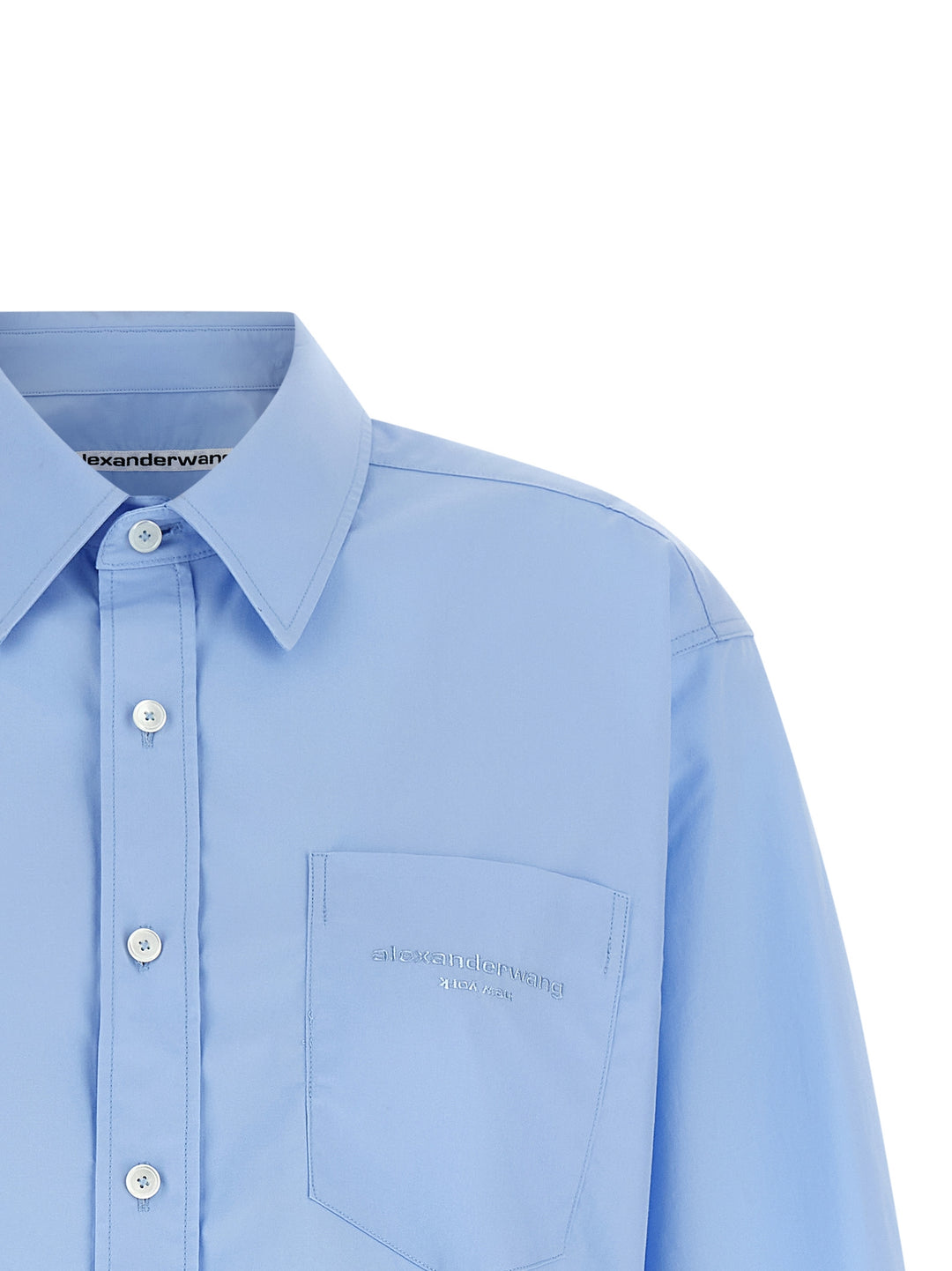 Alexander Wang Cropped Shirt Shirt and Blouse - Light Blue | e65cca3db3486110ed6dc595f77a6da66b0d35ab