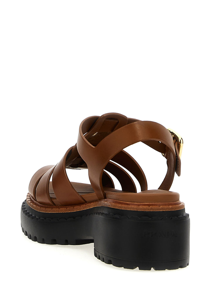 Prada Monolith Sandals - Brown | 2b7bc2d0c8c3a0071053909a2c5a117abc40cb79
