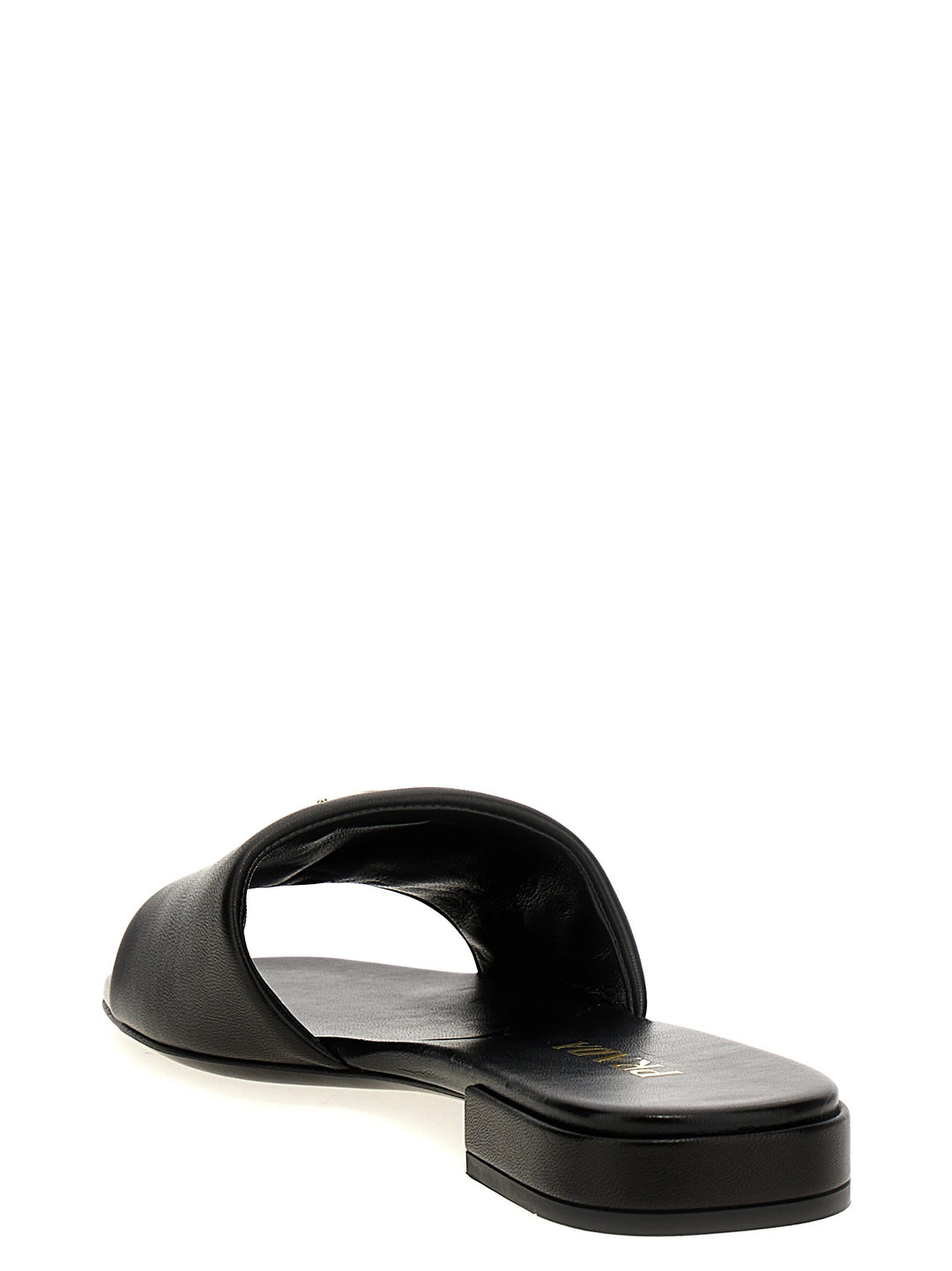 Prada Logo Leather Sandals - Black | 6ab14af31aca4d59a95d2c2ac60c7388e0b68c5a