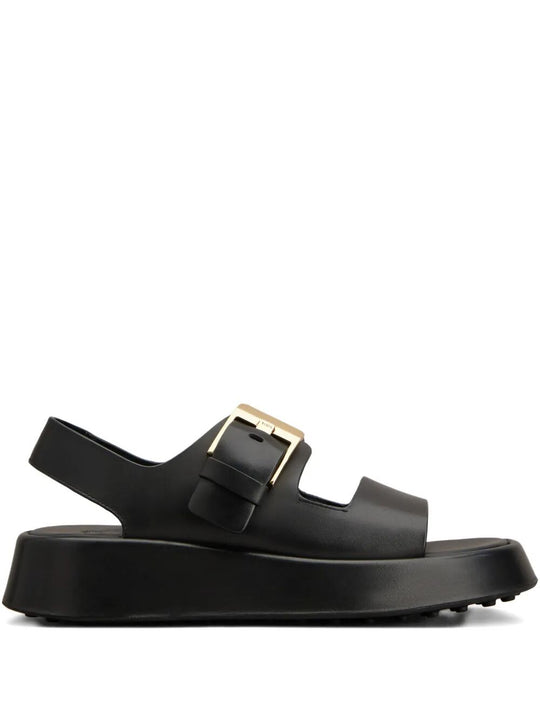 Leather Strappy Sandals With Maxi Buckle