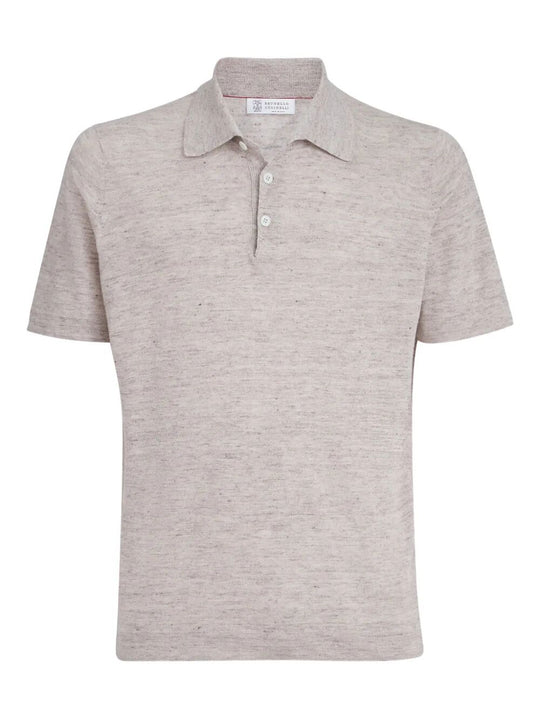 Linen And Cotton Knit Polo