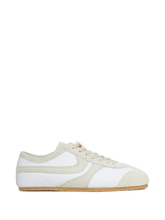 Suede Sneakers With Leather Inserts