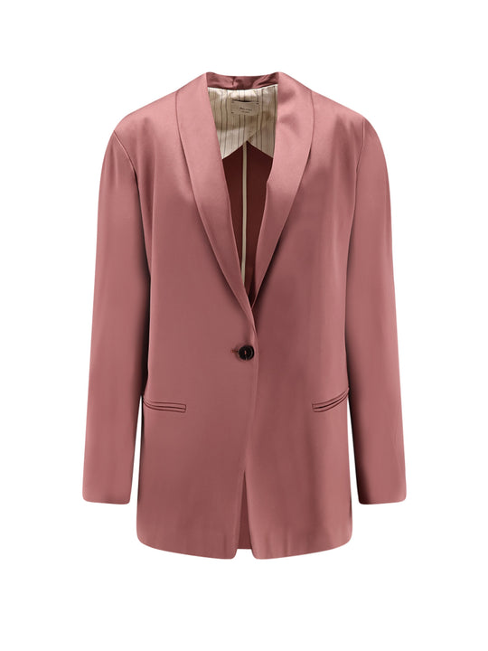 Single-Breasted Satin Blazer