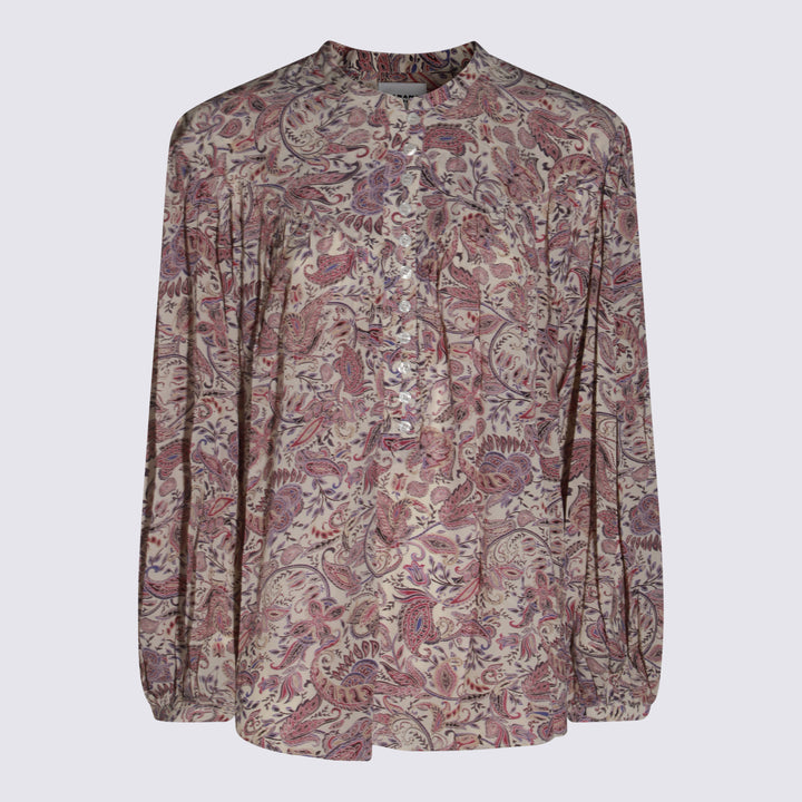 Marant Etoile Shirts - ECRU/PURPLE | 3de2e2d432f8e9f4b7f320b579900f1dd84fd09d
