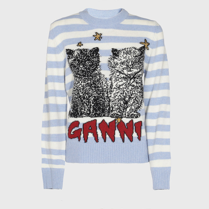 Ganni Sweaters - ILLUSION BLUE | 00f56e0c314eda70cd72b6d76dddf28275282760