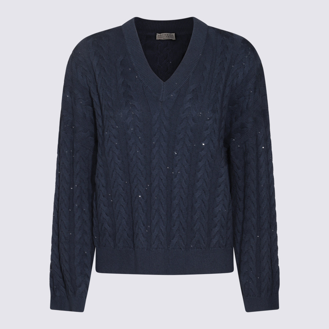 Brunello Cucinelli Sweaters - BLUE COLORATO | 382824005e497acb2c9fdb0c669157d738ffd767