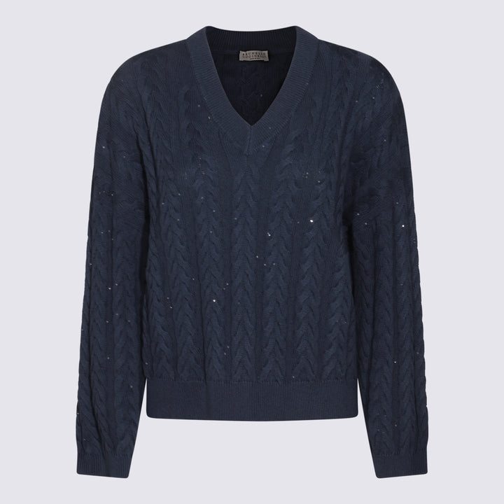 Brunello Cucinelli Sweaters - BLUE COLORATO | 382824005e497acb2c9fdb0c669157d738ffd767