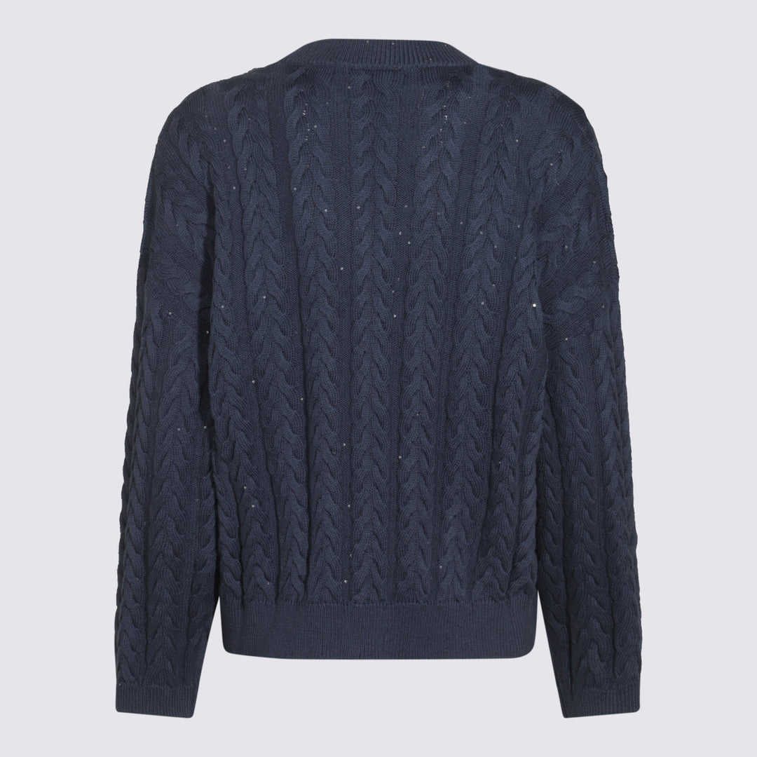 Brunello Cucinelli Sweaters - BLUE COLORATO | 24a3c2cb0f38431594042d2b774f0549915ea13b