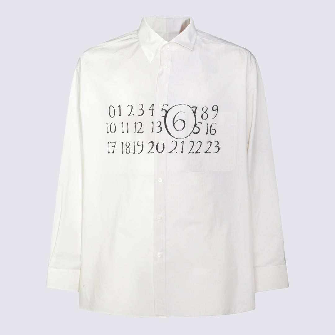 Mm6 Maison Margiela Shirts - OFF WHITE/STRIPES WHITE/BEIGE | c9b7c97e09cd37182689b93cabd09303c266bea1