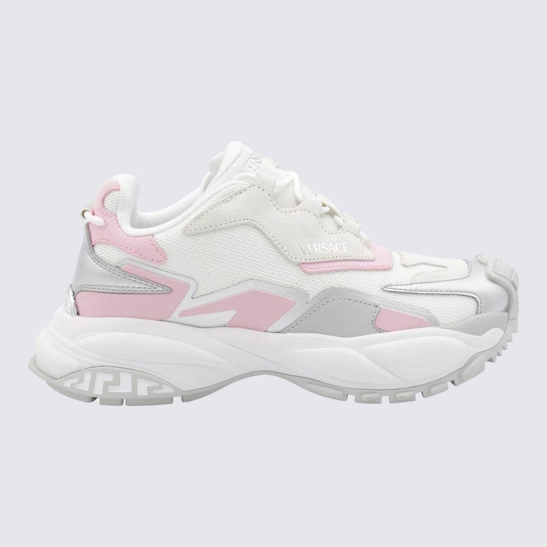 Versace Sneakers - WHITE/PASTEL PINK/SILVER | 675df7ef1553e117ac78e3eeebdc41359f066fe7