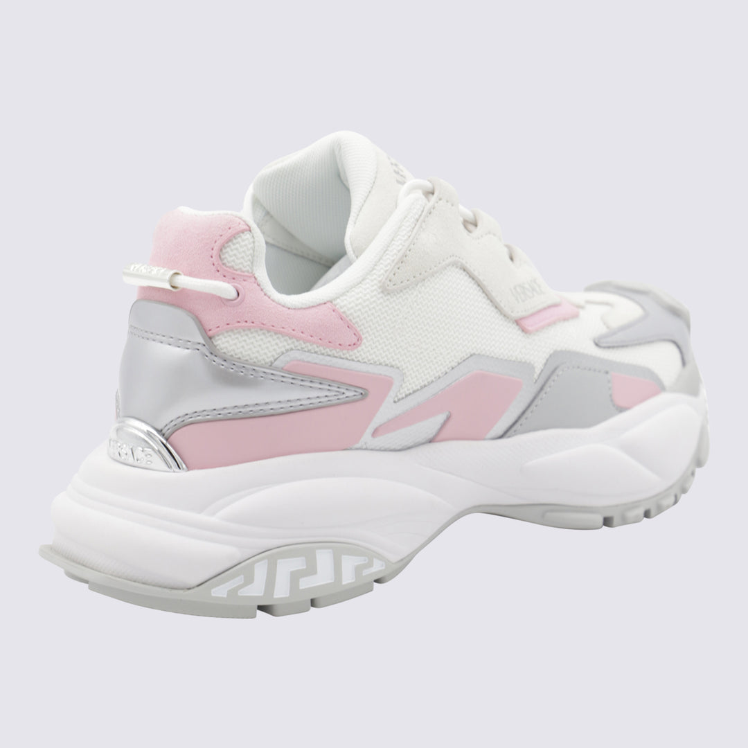 Versace Sneakers - WHITE/PASTEL PINK/SILVER | 2c61ce1b51474aa5f19f26617e780976be10bd5f