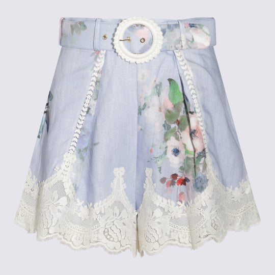 Shorts Light Blue Watercolour Floral