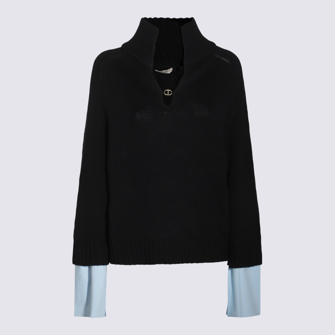 Twin-Set Sweaters - NERO/AIRY BLUE | b6619eeb02fcbe303aa23ec47fed8691260df7c5