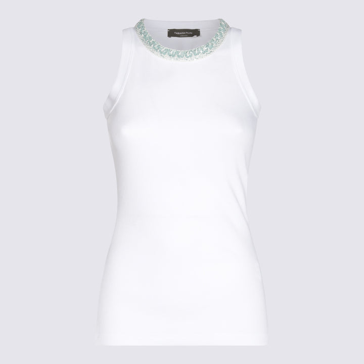 Fabiana Filippi Top - BIANCO OTTICO/VERDE ACQUA | d516b5a5af70c6ffd18232c1ee1f135ea4854f36