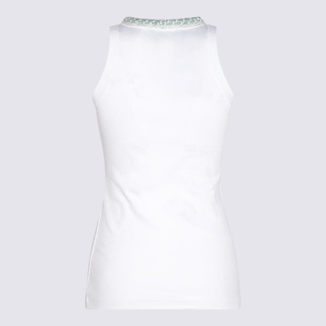 Fabiana Filippi Top - BIANCO OTTICO/VERDE ACQUA | a04fe315ac10f8276d9b2668a207f5064a477b0f