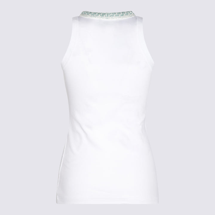 Fabiana Filippi Top - BIANCO OTTICO/VERDE ACQUA | a04fe315ac10f8276d9b2668a207f5064a477b0f