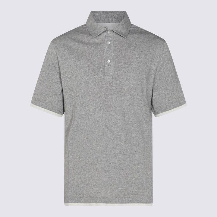 Brunello Cucinelli T-shirts and Polos - GRIGIO MEDIO+OFF WHITE | 93c15f580d31e8a4f7233fdf3ab260e63e231308