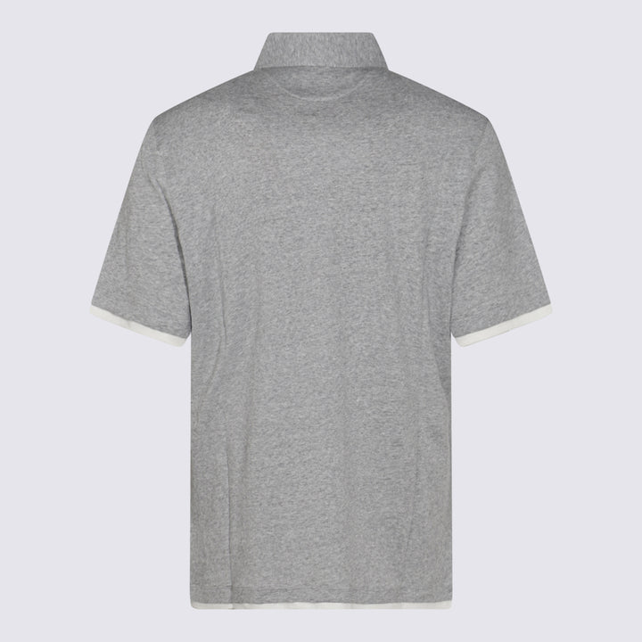 Brunello Cucinelli T-shirts and Polos - GRIGIO MEDIO+OFF WHITE | 3327e6504be00f328855547eb810653d8fabce3d