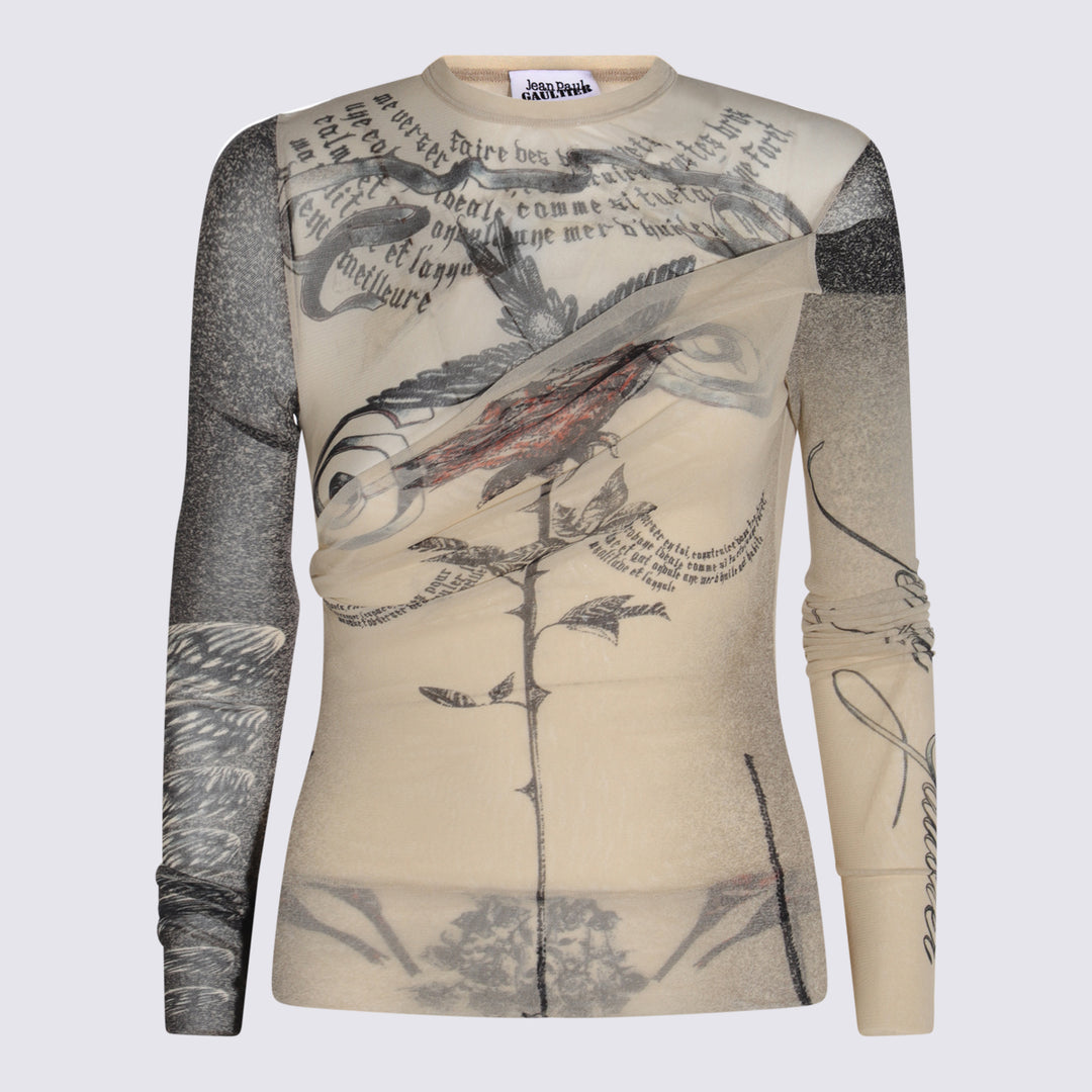 Jean Paul Gaultier Top - ECRU/BLACK/RED | 113ecfc3b3c49d8b1ce394978cfec4438ad0cb3e