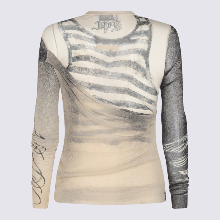 Jean Paul Gaultier Top - ECRU/BLACK/RED | 22a578877584c9f9ff8c6be16b68548231223088