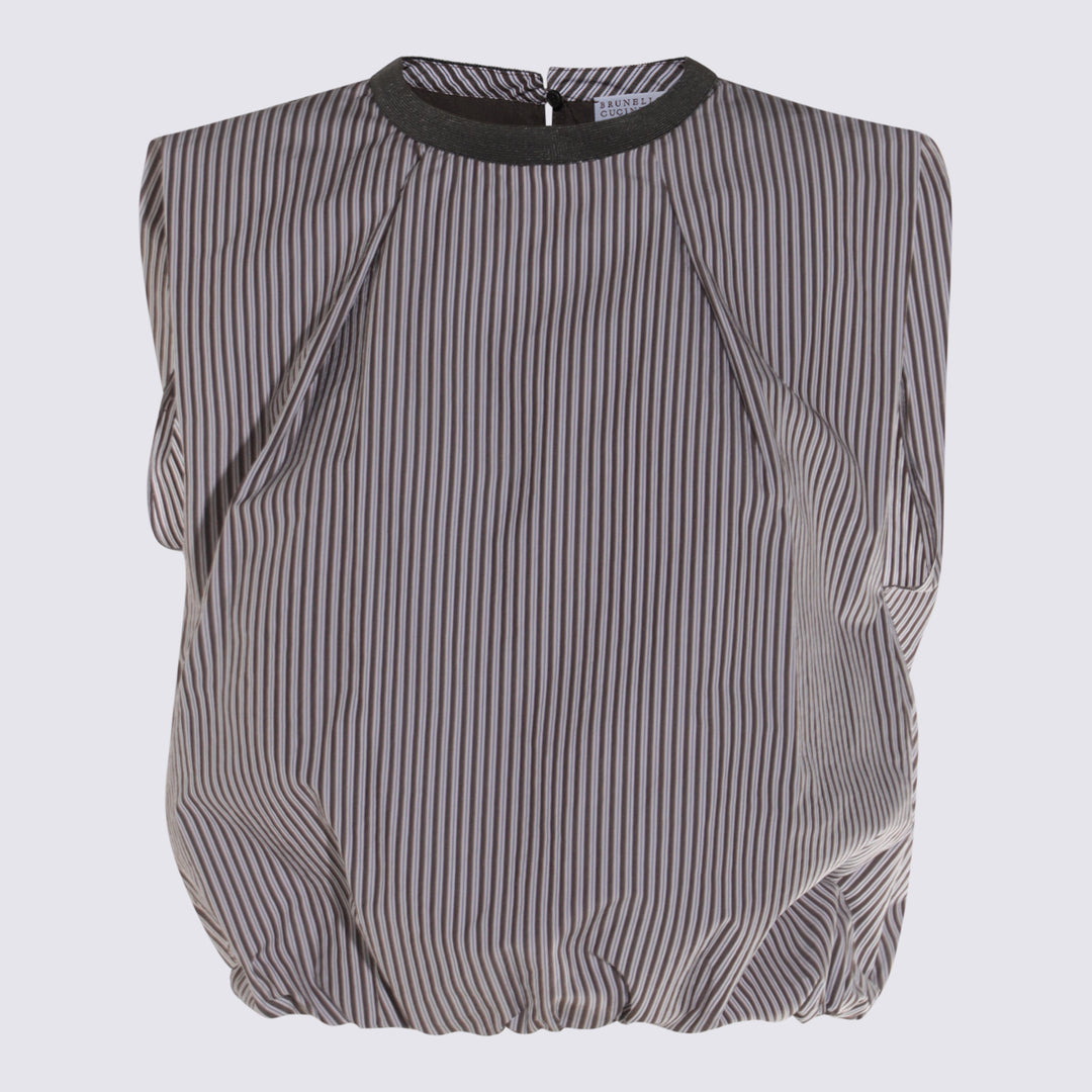 Brunello Cucinelli Top - CIOCCOLATO/BIANCO/NERO | cad73f507a825cd49d18556328787bec09e35e34