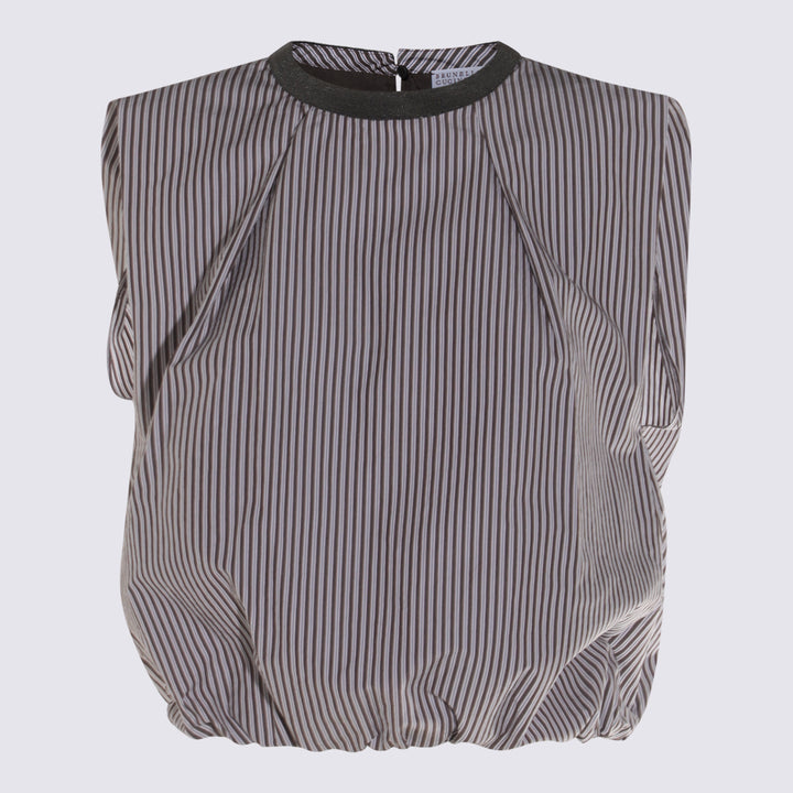 Brunello Cucinelli Top - CIOCCOLATO/BIANCO/NERO | cad73f507a825cd49d18556328787bec09e35e34