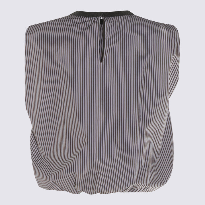 Brunello Cucinelli Top - CIOCCOLATO/BIANCO/NERO | b11479b3b641fccb82eafb44f3de01b07a99f506