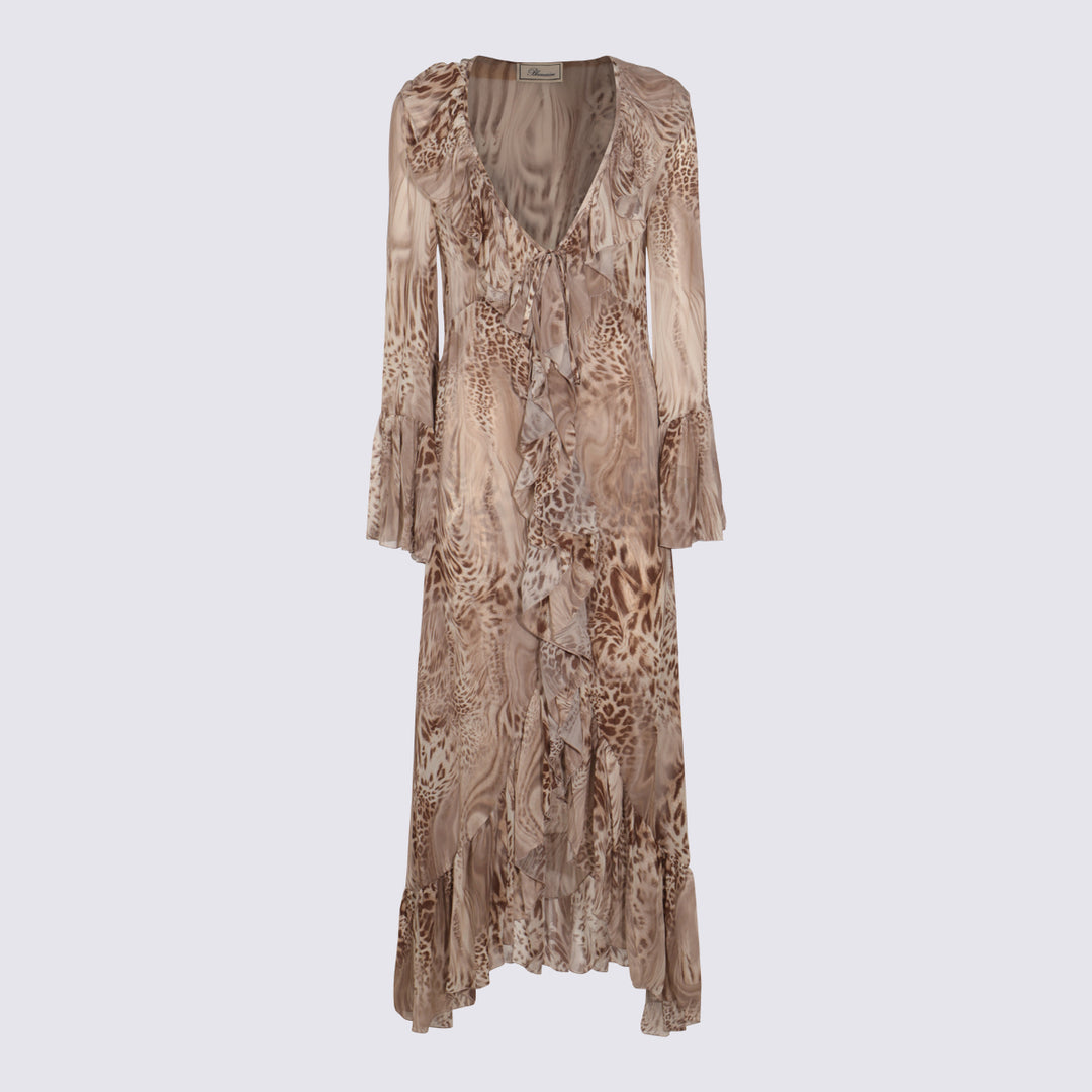 Blumarine Dresses - CHALK/BEAR BROWN | 865344147fd879ffbea63a72425818282ccfba96
