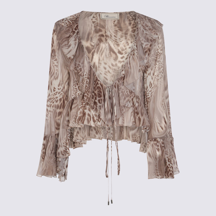Blumarine Shirts - CHALK/BEAR BROWN | 5768f8b46bcd4572850c1809b4ddcb7c43ee5b9f