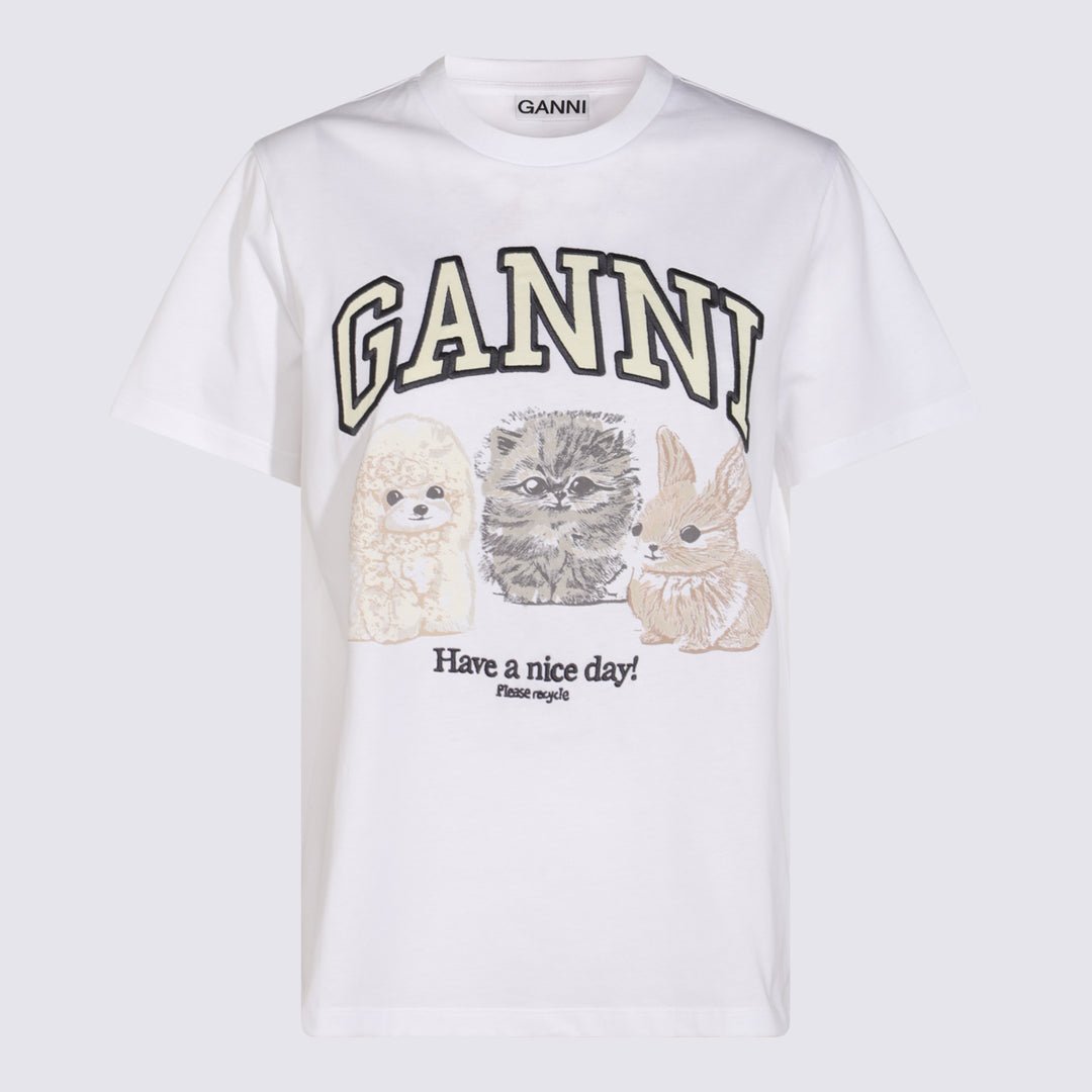 Ganni T-shirts and Polos - Light and natural | be0cfd5572f37f8908c444ee7950771a7a52599a