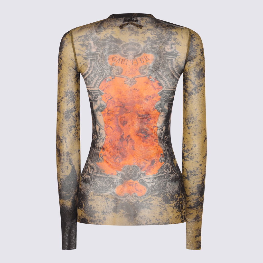 Jean Paul Gaultier Top - BLACK/KHAKI/ORANGE | 4d890c6ce6374222911fd685786a318de8176d27