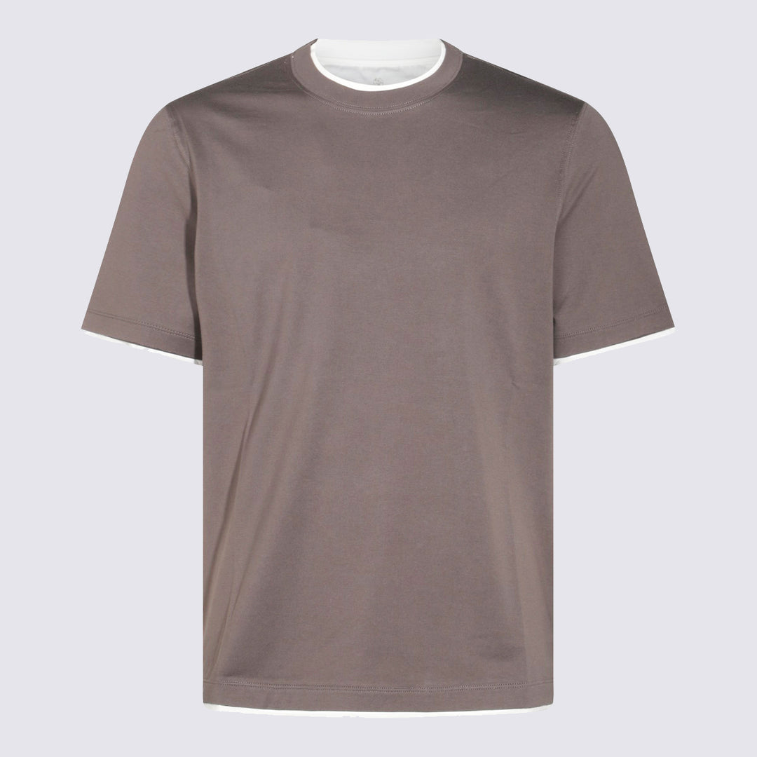 Brunello Cucinelli T-shirts and Polos - Brown | 23a423e8ac0e779a3aab3ba3b85aa3b07abde89d