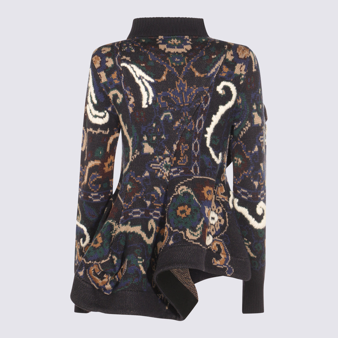 Sacai Sweaters - Blue and green | c5738dba2c074bac80a26486752358a62f0a47e7