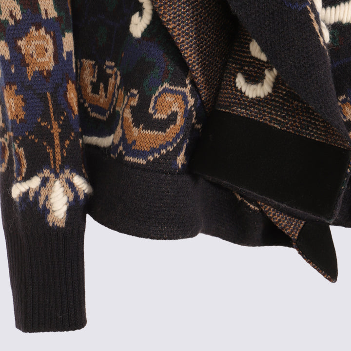 Sacai Sweaters - Blue and green | 8cfb3c557b7da2da01ae29b23abeefc9c3c03312