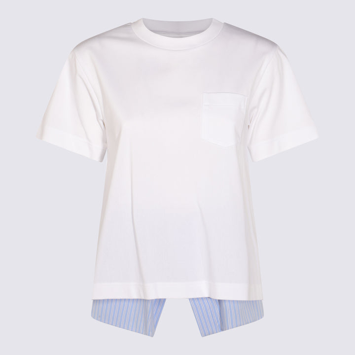 Sacai T-shirts and Polos - WHITE/BLUE STRIPE | e6a580fdcfc2c030e5f8236b90229312c8d45487