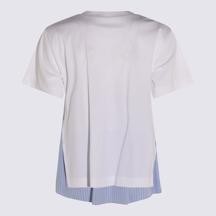 Sacai T-shirts and Polos - WHITE/BLUE STRIPE | 906cca77c8c77a752bf20d414b728e31ac7971ea