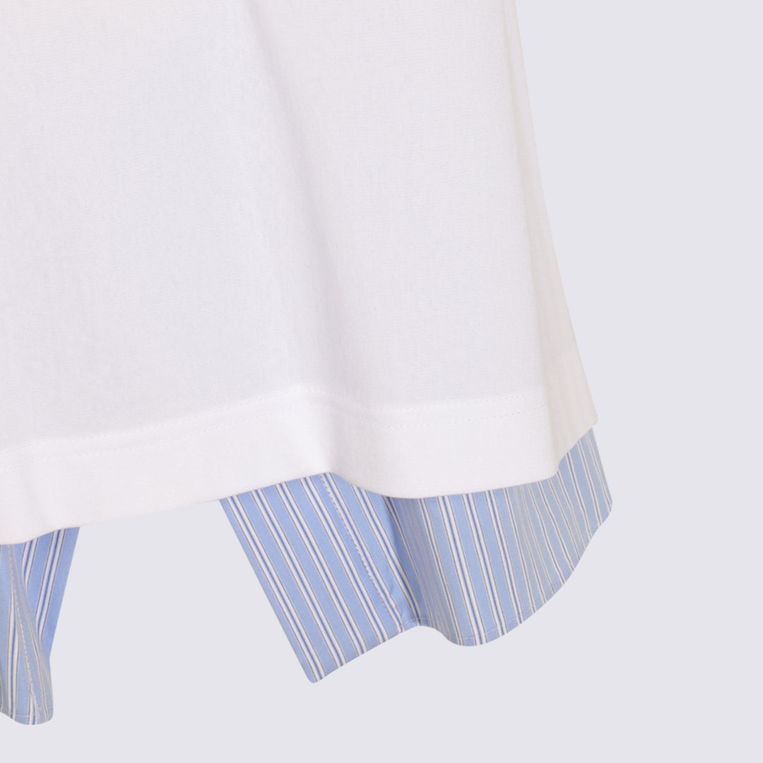 Sacai T-shirts and Polos - WHITE/BLUE STRIPE | 1d7f7cbf6486d478376224edada2fce26eb18c4b