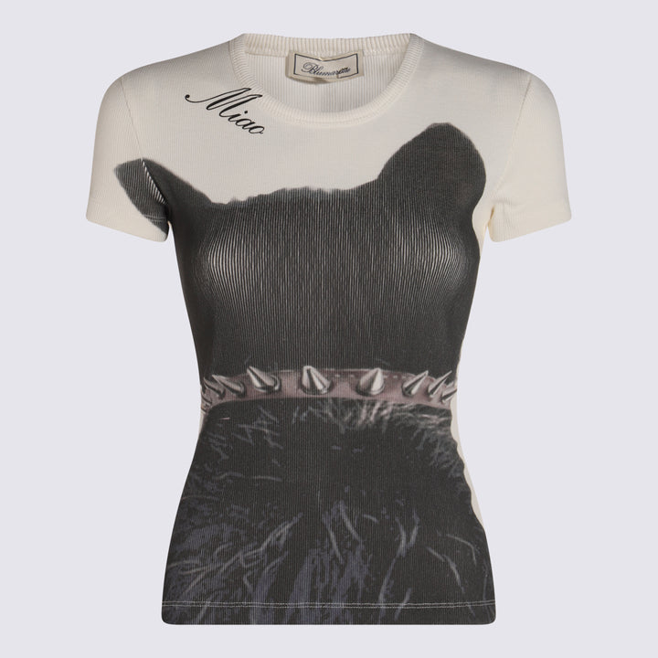 Blumarine T-shirts and Polos - NATURAL WHITE/BLACK | 25d516c19875f96eb8de2d47f6c72c42744040a1