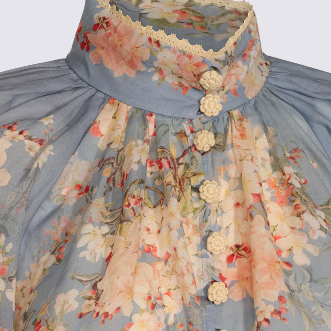 Zimmermann Top - TEAL BLUE BOTANICAL FLORAL | ef41cca0cf9451316599d94003d0946c6a5c8143