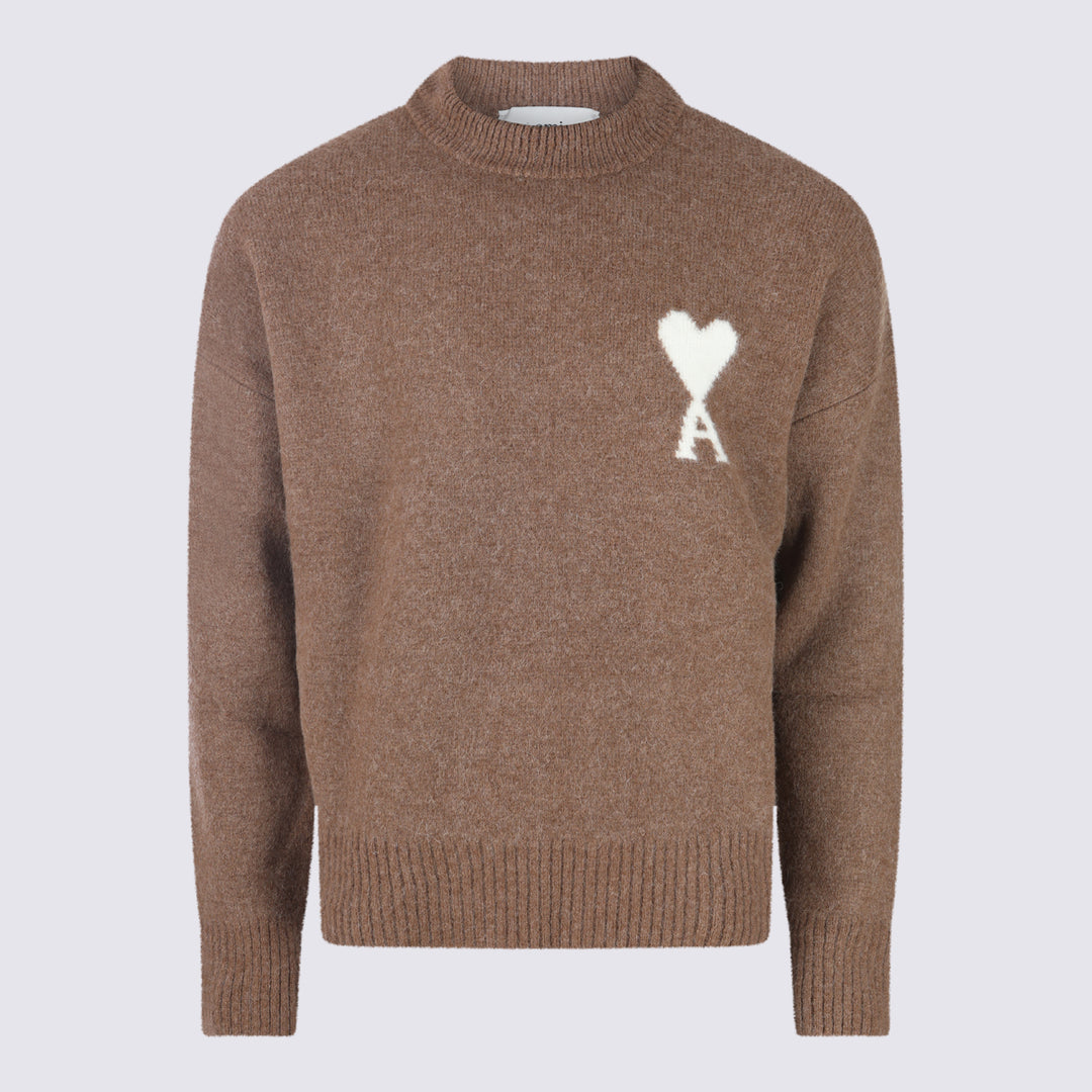 Ami Paris Sweaters - Brown | 9a885f28af94977546313dc90d3646354c26ef54