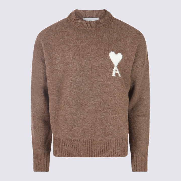 Ami Paris Sweaters - Brown | 9a885f28af94977546313dc90d3646354c26ef54