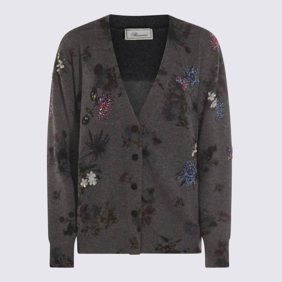 Blumarine Sweaters - GREY/BRILLANT BLUE | 7c9e209e0a6feaeb87f7ca4e82a5023b9d8448ea