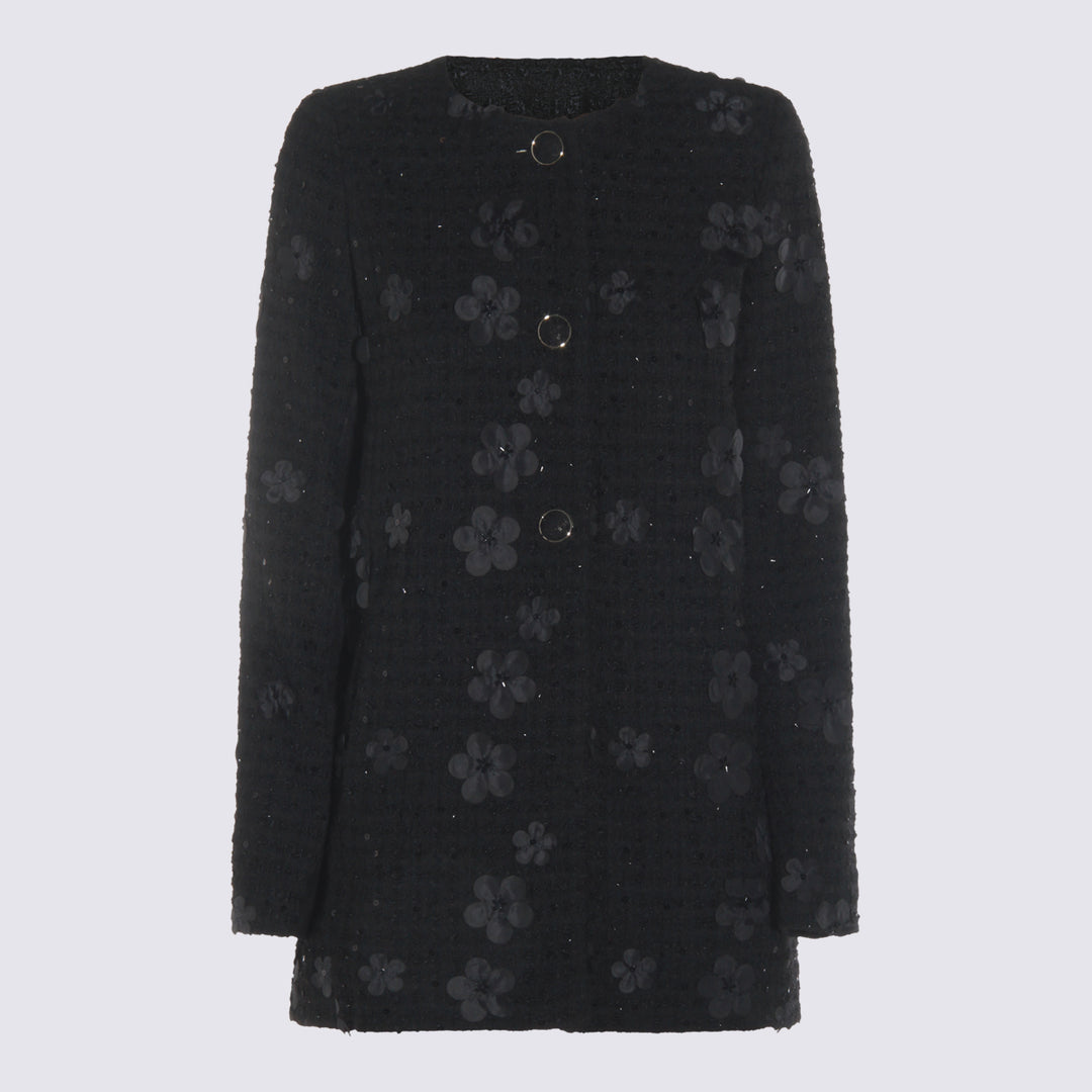 Twin-Set Coats - BOUCLE'' FIORI NERO | 2d0c2da10013a3c055563879583be56e39ee04b5