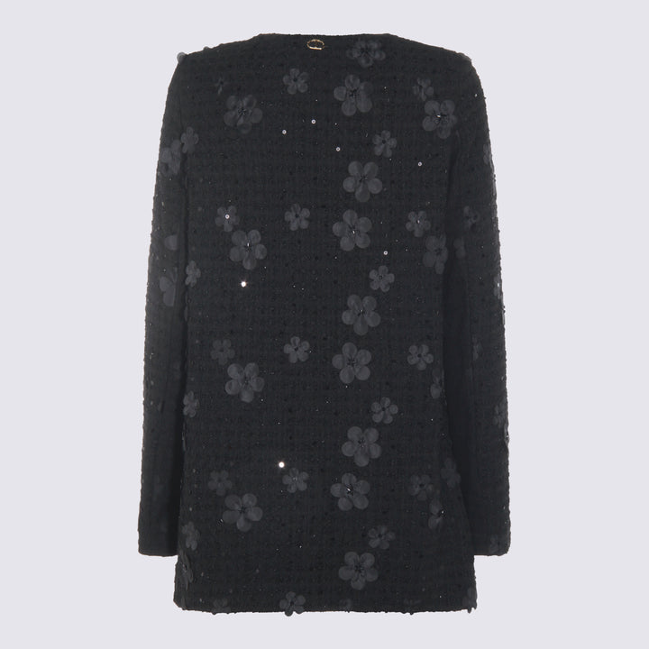 Twin-Set Coats - BOUCLE'' FIORI NERO | f2f47b4f4f7717159a8efe19bd6e1879155348ee