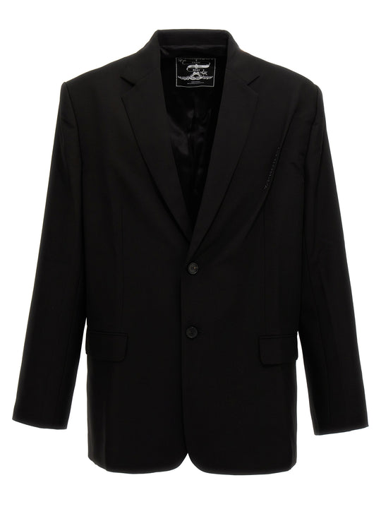 Pinched Logo Blazer Black
