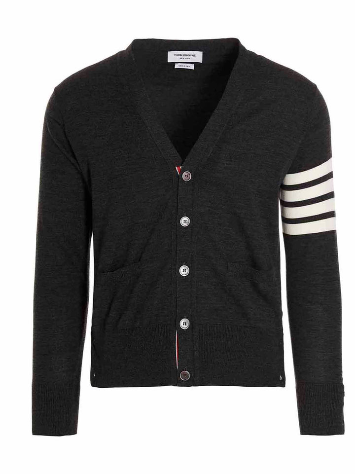Thom Browne Merino Wool Cardigan Sweaters and Cardigans - Gray | d8914f5d0df77068e2765c1dcc639055fcf1a7ba