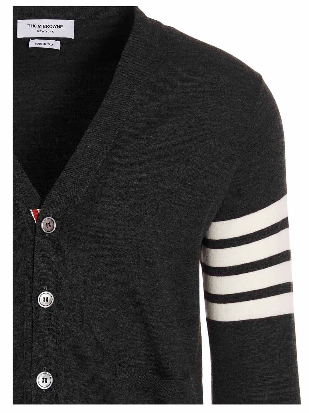 Thom Browne Merino Wool Cardigan Sweaters and Cardigans - Gray | 37fb4e1df2cd7bf77c9950182dc42fa73c04094d